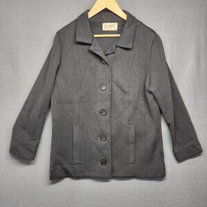Vintage Kimberly Jacket Blazer Womens Grey 100% Wool Union Made 5 Button Classic